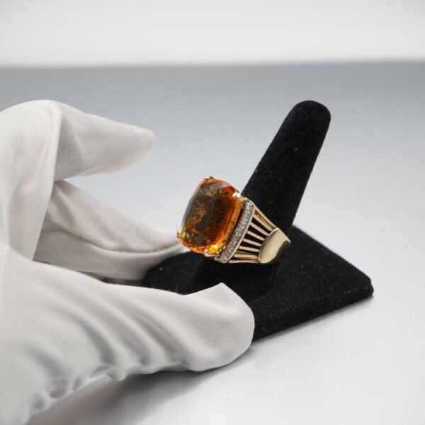 Golden Glow Citrine Diamond Ring - Image 3