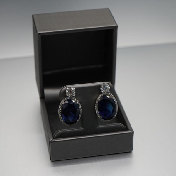 Sapphire Radiance Diamond Earrings - Image 2