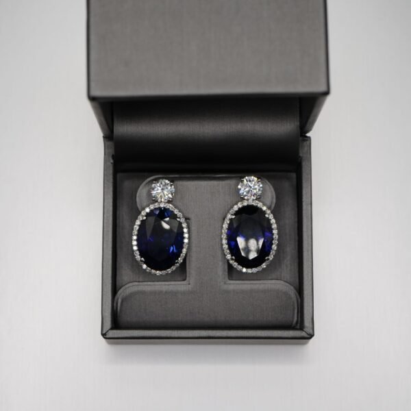 Sapphire Radiance Diamond Earrings - Image 3