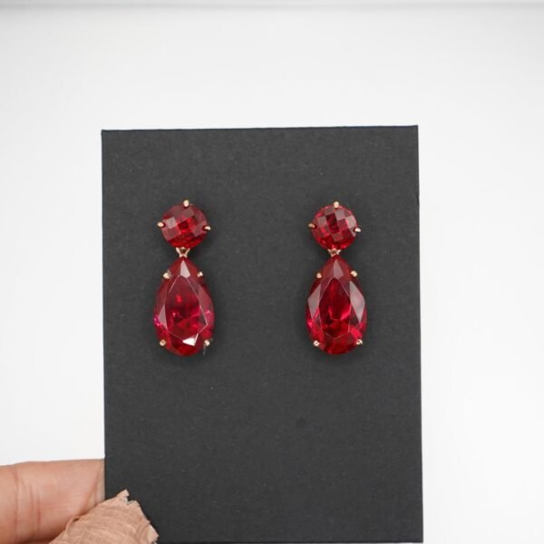 Scarlet Cascade Ruby Earrings - Image 3