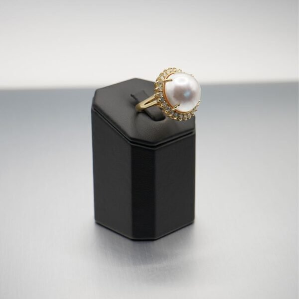 Celestial Pearl Diamond Halo Ring - Image 2