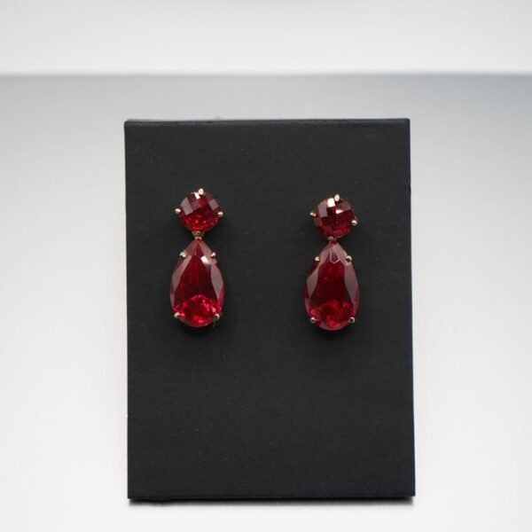 Scarlet Cascade Ruby Earrings - Image 4