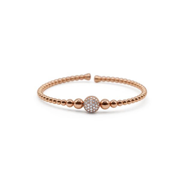 Beaded Diamond Bracelet in White, Yellow, or Rose Gold - Image 2